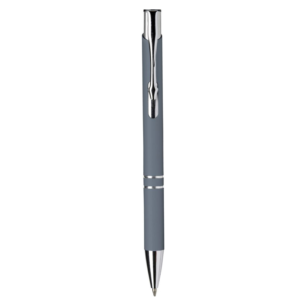 NILES Kovové kuličkové pero, modrá náplň, šedé - psací potřeby