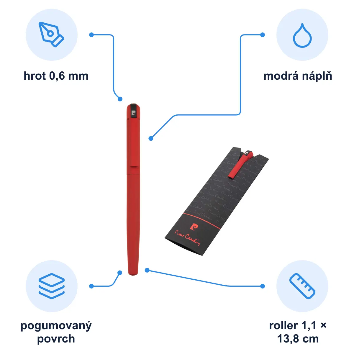 Infografika PIERRE CARDIN HARMONY Roller, červená