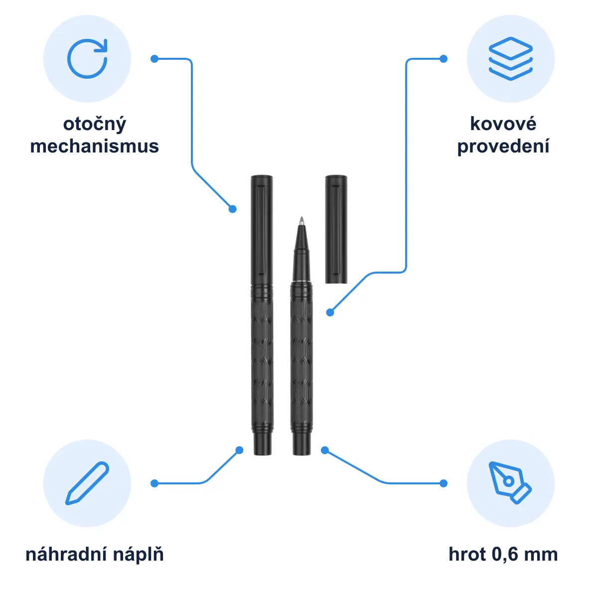 Infografika PIERRE CARDIN ESMEE SET Sada kuličkového pera a rolleru, černá