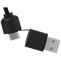 40W nabíjecí kabel 5v1 z rPET se svítícím logem a hranatým dřevěným pouzdrem SCX.design C38, černá