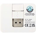 4portový USB hub s výstupy USB-A a Type-C a duálním vstupem – vyrobeno z recyklovaného plastu, bílá