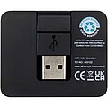 4portový USB hub s výstupy USB-A a Type-C a duálním vstupem – vyrobeno z recyklovaného plastu, černá