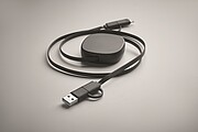 60W svinovací nabíjecí kabel, černá