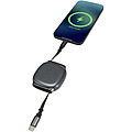 Alphard 100 W, nabíjecí kabel CarPlay s PD z recyklovaného plastu, s navíjecím mechanismem, šedá
