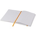 Bílý zápisník A5 s barevnou gumičkou, bílá/oranžová