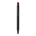 Černá hliníková propiska, vylaserované logo je stejné barvy jako stylus, modrá n., červená