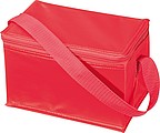 Chladící taška na 6 plechovek s popruhem, nylon, červená