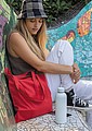 Čtvercová nákupní taška Impact AWARE™ z recyklované bavlny 145g, červená