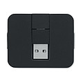 Čtyřportový 2.0 USB rozbočovač z ABS. Výstup: 2x typ A a 2x typ C. Vstup: Typ C a Typ A. Délka kabelu: 20 cm., černá