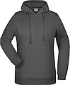 Dámská mikina s kapucí James Nicholson sweat hoodie women, antracitová, vel. XXL