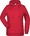 Dámská mikina s kapucí James Nicholson sweat hoodie women, červená, vel. S
