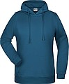 Dámská mikina s kapucí James Nicholson sweat hoodie women, modrozelená, vel. XXL