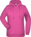 Dámská mikina s kapucí James Nicholson sweat hoodie women, růžová, vel. L