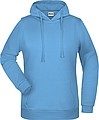 Dámská mikina s kapucí James Nicholson sweat hoodie women, sv. modrá, vel. M