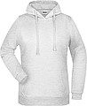 Dámská mikina s kapucí James Nicholson sweat hoodie women, sv. šedý melír, vel. M
