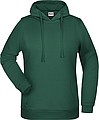 Dámská mikina s kapucí James Nicholson sweat hoodie women, tmavě zelená, vel. S