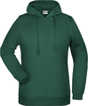 Dámská mikina s kapucí James Nicholson sweat hoodie women, tmavě zelená, vel. XS
