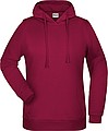 Dámská mikina s kapucí James Nicholson sweat hoodie women, vínová, vel. XXL