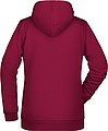 Dámská mikina s kapucí James Nicholson sweat hoodie women, vínová, vel. XXL