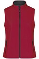 Dámská vesta James & Nicholson Promo softshell, červená/černá, velikost M