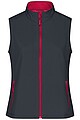 Dámská vesta James & Nicholson Promo softshell, tmavě šedá/červená, velikost M