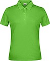Dámské piqué polo James & Nicholson, středně zelená, 3XL