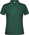 Dámské piqué polo James & Nicholson, tmavě zelená, XS