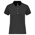 Dámské polotriko KARIBAN TWO-TONE JERSEY POLO SHIRT, tm.šedá/černá, 2XL