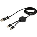 Datový synchronizační a rychlonabíjecí 27W kabel 5 v 1 z recyklovaného hliníku a plastu o délce 150 cm, černá