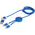 Datový synchronizační a rychlonabíjecí 27W kabel 5 v 1 z recyklovaného hliníku a plastu o délce 150 cm, královská modrá