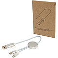 Datový synchronizační a rychlonabíjecí 27W kabel 5 v 1 z recyklovaného hliníku a plastu o délce 30 cm, stříbrný