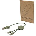 Datový synchronizační a rychlonabíjecí 27W kabel 5 v 1 z recyklovaného plastu o délce 30 cm, zelená
