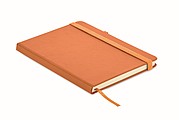 DEMIRO Linkovaný poznámkový blok v recyklovaných PU deskách, 192 stran, oranžová
