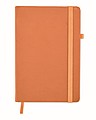 DEMIRO Linkovaný poznámkový blok v recyklovaných PU deskách, 192 stran, oranžová
