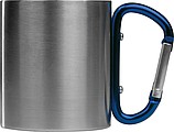 Dvoustěnný nerezový hrnek s modrou karabinou, 200ml