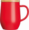 Dvoustěnný nerezový hrnek s víčkem, 300ml, červený