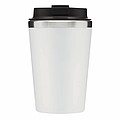 Dvouvrstvý termohrnek s víčkem, 350ml, uvnitř nerezový, zvenku plastový, bílý