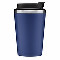 Dvouvrstvý termohrnek s víčkem, 350ml, uvnitř nerezový, zvenku plastový, modrý