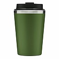 Dvouvrstvý termohrnek s víčkem, 350ml, uvnitř nerezový, zvenku plastový, zelený