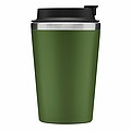 Dvouvrstvý termohrnek s víčkem, 350ml, uvnitř nerezový, zvenku plastový, zelený