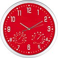 GASPRA Nástěnné hodiny s vlhkoměrem a teploměrem, červené
