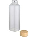 Jednostěnná borosilikátová skleněná láhev s bambusovým víčkem 650 ml, transparentní