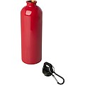 Jednostěnná láhev na vodu z nerezové oceli s karabinou 750ml, červená