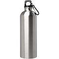 Jednostěnná láhev na vodu z nerezové oceli s karabinou 750ml, stříbrný