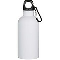 Jednostěnná láhev na vodu z nerezové oceli s karabinou a matnou povrchovou úpravou 400ml , bílá