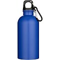 Jednostěnná láhev na vodu z nerezové oceli s karabinou a matnou povrchovou úpravou 400ml , královská modrá