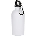 Jednostěnná láhev na vodu z nerezové oceli s karabinou a sublimačním tiskem 400ml , bílá