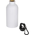 Jednostěnná láhev na vodu z nerezové oceli s karabinou a sublimačním tiskem 400ml , bílá