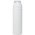 Jednostěnná láhev na vodu z recyklované nerezové oceli se sklopnou slámkou, 800 ml, bílá