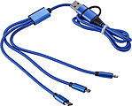 KALIBO Nabíjecí USB kabel se 3 koncovkami, modrá